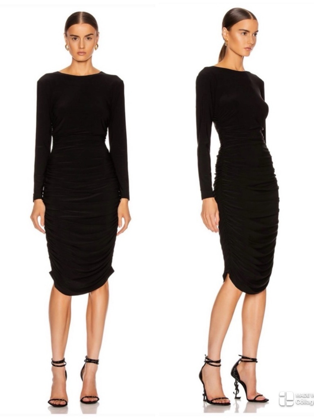 Revolve x Norma Kamali shirred waist dress